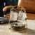 LZJV创意陶瓷咖啡杯套装二人简约欧式小家用茶杯情侣杯子一对结婚 简约2杯碟2金勺送杯架