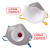 LISMkn95杯型口罩活性炭防尘呼吸阀工业粉尘透气头戴式防护打磨灰尘煤 CX8089V白带带阀10只/盒