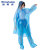 稳斯坦 WY0293 一次性分体封脚雨衣 透明加厚带帽绳松紧分体PE防护雨披 蓝色  3件