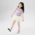左西女童短袖T恤夏装儿童夏季冰丝凉感上衣2024新款女孩 紫色条 120 