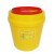 得筑工品 圆形利器盒锐器盒 医疗垃圾桶黄色医疗废物利器盒带盖按压利器桶 1L（10个装）