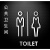 创意男女洗手间立体字标志牌个性厕所卫生间WC门牌金色银色标识牌 H款银色双人