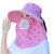 北极绒（Bejirog）遮阳帽女防晒防紫外线遮脸采茶帽子护颈全包帽面罩一体太阳帽夏季 可拆卸玫红色