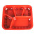 冰禹 BJyq-116 一次性餐盒打包盒 外卖快餐饭盒 塑料餐盒食品盒 红黑 850四格*500个带盖