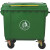 纽仕达 1100L垃圾车户外环卫大号特大垃圾桶市政塑料物业小区大型军绿色