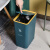 欧润哲 15LM字黑色长方形按压式垃圾桶 大容量垃圾桶带盖客厅厨房办公室夹缝手按开盖垃圾篓按压方桶