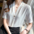 黛卡淇夏季新款短袖雪纺衫女设计感小众洋气职业工作服上衣小衫 白色 M