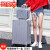 MOSPOKE高定复古铝框拉杆箱万向轮行李箱铝合金学生旅行箱 032(拉链)银色子母箱 20英寸