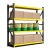 虎牌 货架 轻型200*100*60cm四层主架黑黄色 仓库超市钢制货物储物架子存储设备