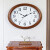 汉时（Hense）挂钟钟表客厅家用实木轻奢静音大挂表丽声机芯壁挂挂钟HW180 红橡木+日本丽声机芯 18英寸