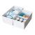 桌面分格收纳盒医院6s管理自由组合分隔物品塑料整理筐可拆卸储物 手拉式分隔盒蓝色A款 配1个隔板