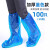 一次性雨鞋套防水雨衣泡脚套下雨天户外穿防雨靴防滑加厚赶海 蓝色高筒100只 均码