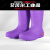 新款雨鞋女士高筒雨靴中筒防滑防水加绒胶鞋套鞋时尚高筒耐磨水鞋 梦幻紫+棉套 36