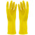 金诗洛  乳胶橡胶手套 加厚耐磨耐用清洁擦车防滑牛筋劳保手套 KSL058黄色1副 L码