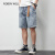 ROBIN WILL品牌牛仔运动短裤男2024夏季直筒宽松薄款五分裤男大码休闲裤子男 深蓝 28