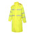 鸣固 时尚长款风衣反光雨衣成人保安站岗连体雨披可定制 荧光黄 3XL