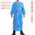 易美丽诺 LCF1019 TPU罩衣防水防油耐酸碱石材屠宰食品厂长袖反穿围裙  蓝色大号 130*130