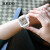 瑞士雷达表(RADO)真我系列高科技陶瓷方形女士手表机械表镶钻刻度镂空表盘情侣表金晨同款新潮之选‘白方’