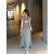 翠馨山本裤女小个子女夏季2024新款新中式刺绣中国风短袖T恤半身裙套 灰色 S
