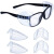 东部工品 眼镜配件眼镜护翼侧防护罩,插入式透明侧防护罩,适合中小型眼镜框 半透明黑2副装