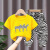 小猪班纳（PEPCO）儿童短袖套装2024夏季新款男童T恤女童上衣中小童裤子洋气两 黄色斑马+斑马长裤 90cm