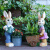 颐铭源 创意仿真动物兔子花盆工艺品家居摆件阳台花园装饰景观园艺布置 花缸-站姿+推车