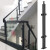 阳台护栏楼梯扶手不锈钢阁楼立柱黑色室内外栏杆玻璃简约现代时尚 1000高度304材质50方黑漆