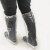 一次性鞋套防水雨天加厚长筒靴套防滑户外漂流耐磨塑料脚套 透明色长筒橡筋款500只【一箱】