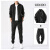 韩酷森高端品牌休闲运动服套装男士薄款透气跑步运动外套裤子两件套 136黑色套装 XL 121-140斤
