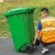 灵龙八方 小区物业工业商用环卫分类垃圾箱带盖带轮 100L脚踏挂车垃圾桶 绿色厨余垃圾