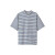 无印良品（MUJI）女式 双重编织 高领条纹T恤 休闲百搭T恤 BB08CC3S 白色X蓝条纹 XL