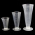 HKQS-104  三角杯 刻度杯塑料量杯 刻度量杯透明杯 容量杯实验室 25ML+50ML+100ML套装 PP三角量杯