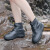 鸣固 成人款时尚防雨防滑防水雨鞋套男女加厚耐磨雨鞋套 防雨鞋套 白色 L MG-ZB-1773-6