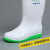 白色雨靴男女中高筒雨鞋厨房食堂防滑套鞋耐磨耐油耐酸碱水鞋 白色绿底短筒 44