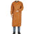 加厚耐磨软皮革围裙石材厂厨房水产罩衣上班工作耐用加长男女食堂 橘红色有口袋