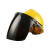 电焊面罩配安全帽式焊工防护面具防烤脸护脸全脸焊头戴式焊帽面屏 绿色面罩+黄色安全帽