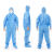适用防护服一次性连体带帽农用全身养殖透气喷涂厂防尘工作服刷漆 PP普通蓝色（有脚）40克适 M（身高160-165）适
