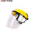安达通 电焊面罩全脸 防护面罩透明头戴式 黄顶透明防护面罩 