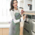 日式围裙女厨房防水防油新款罩衣工作服男士做饭的专用可擦手 绿色