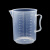 PP塑料烧杯250/500/1000ml厨房实验室透明加厚带刻度带柄烘焙量杯 塑料量杯2000ml（带柄）2个装