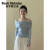 POOLO MEBRDON 保罗蒙巴登法式一字肩针织衫女设计感半身裙两件套装独特超好看韩系连 单-针织上衣(均码) S