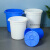 垃圾桶大号圆形商用带盖厨房加厚垃圾桶蓝色户外工业塑料白色圆桶 65升桶无盖白色xy