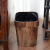 MUJIE仿木纹垃圾桶2024新款大容量客厅厨房商用纸篓 【14升】正方形宽压圈木纹