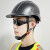 SMVP适用碳纤维色工地安全盔防砸国标安全帽带耳罩男建筑领导劳保 SBD-1P亚黑
