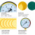 米茨 黄色整圆反光压力表标识贴1张 10*10CM 反光膜材质背胶FBS04