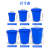 塑料水桶圆桶加厚带盖超大号储水桶\大容量酿酒发酵胶桶垃圾桶 160#约装245斤水【有盖*蓝色】