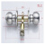 美拉五金三杆式球形锁塑钢门卫生间浴室门锁三杆锁球型铝合金定制 门厚2.5-4.5cm（银色）带钥匙 