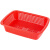 输液盒收纳筐长方型级塑料框胶筛镂空洗菜盆沥水厨房加厚 FC073红色
