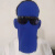 电焊工面罩帆布料头戴式防护面具面罩护脸防烤烧焊二保焊 1个蓝护耳款+1浅黑眼镜