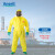 Ansell安思尔3000耐酸碱连体防化服微护佳防油实验化工黄色分体 双袖口+双拉链（加强款） XL